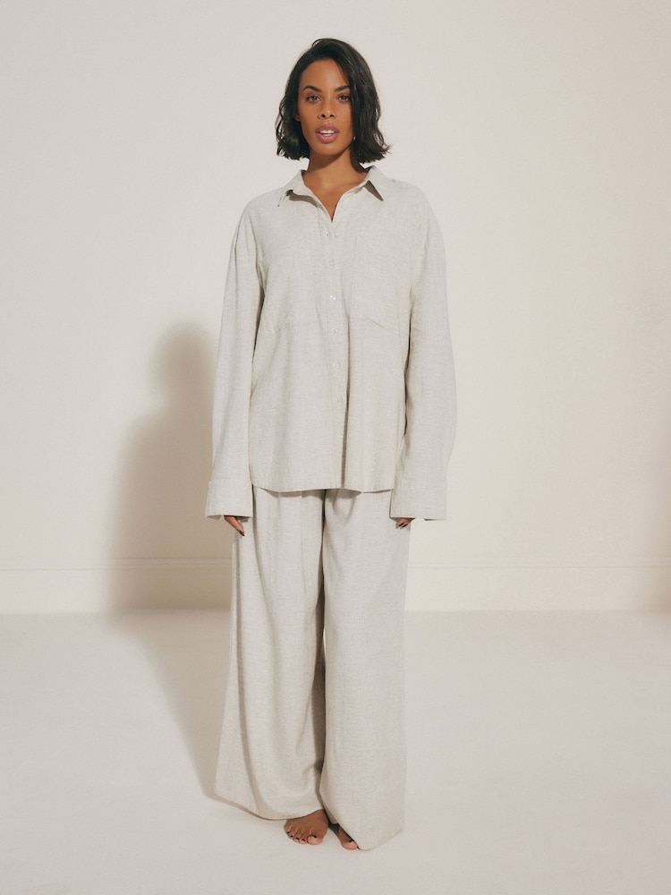 Stone Rochelle Wide Leg Trousers - Image 1 of 5