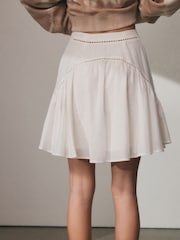White Lace Insert Mini Skirt - Image 3 of 6