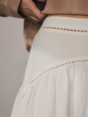 White Lace Insert Mini Skirt - Image 4 of 6