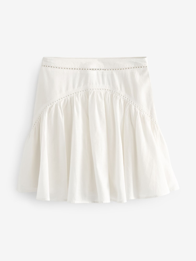 White Lace Insert Mini Skirt - Image 5 of 6