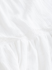 White Crochet Insert Tiered Maxi Skirt - Image 5 of 5