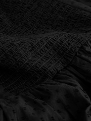 Black Dobby Textured Short Sleeve Jumpsuit - Image 6 of 6