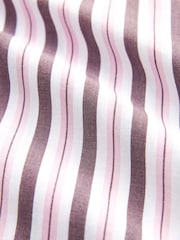 Burgundy Red Stripe Long Sleeve Cotton Cropped Shirt - Image 6 of 6