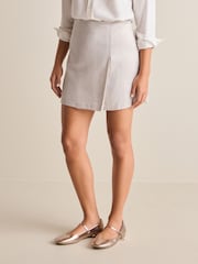Silver Satin Mini Skirt - Image 2 of 6