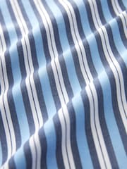 Blue/White Stripe Long Sleeve Cotton Cropped Shirt - Image 7 of 7