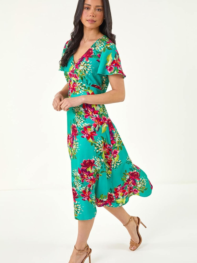 midi dress length for 5'3 Aohooy Women Cotton Dresses V Neck Button Down 3/4 Sleeve Summer Tunic Dresses Gauze with Pockets 2026 Navy,S, Women's, Size: Small providing a forgiving fit that flatters various body types and allows for easy movement Dress length makes the look