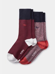 Aubin Cotton Fowey Socks 2 Pack - Image 1 of 3