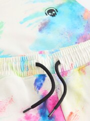 White Rainbow Splat Graphic 100% Cotton Top and Shorts Set (3-16yrs) - Image 3 of 3