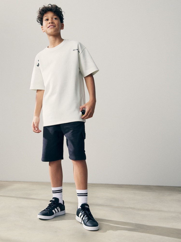 White/Black Subscribe Graphic Top and Shorts Set (3-16yrs) - Image 1 of 9