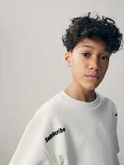 White/Black Subscribe Graphic Top and Shorts Set (3-16yrs) - Image 4 of 9