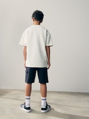 White/Black Subscribe Graphic Top and Shorts Set (3-16yrs) - Image 5 of 9