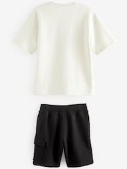 White/Black Subscribe Graphic Top and Shorts Set (3-16yrs) - Image 7 of 9