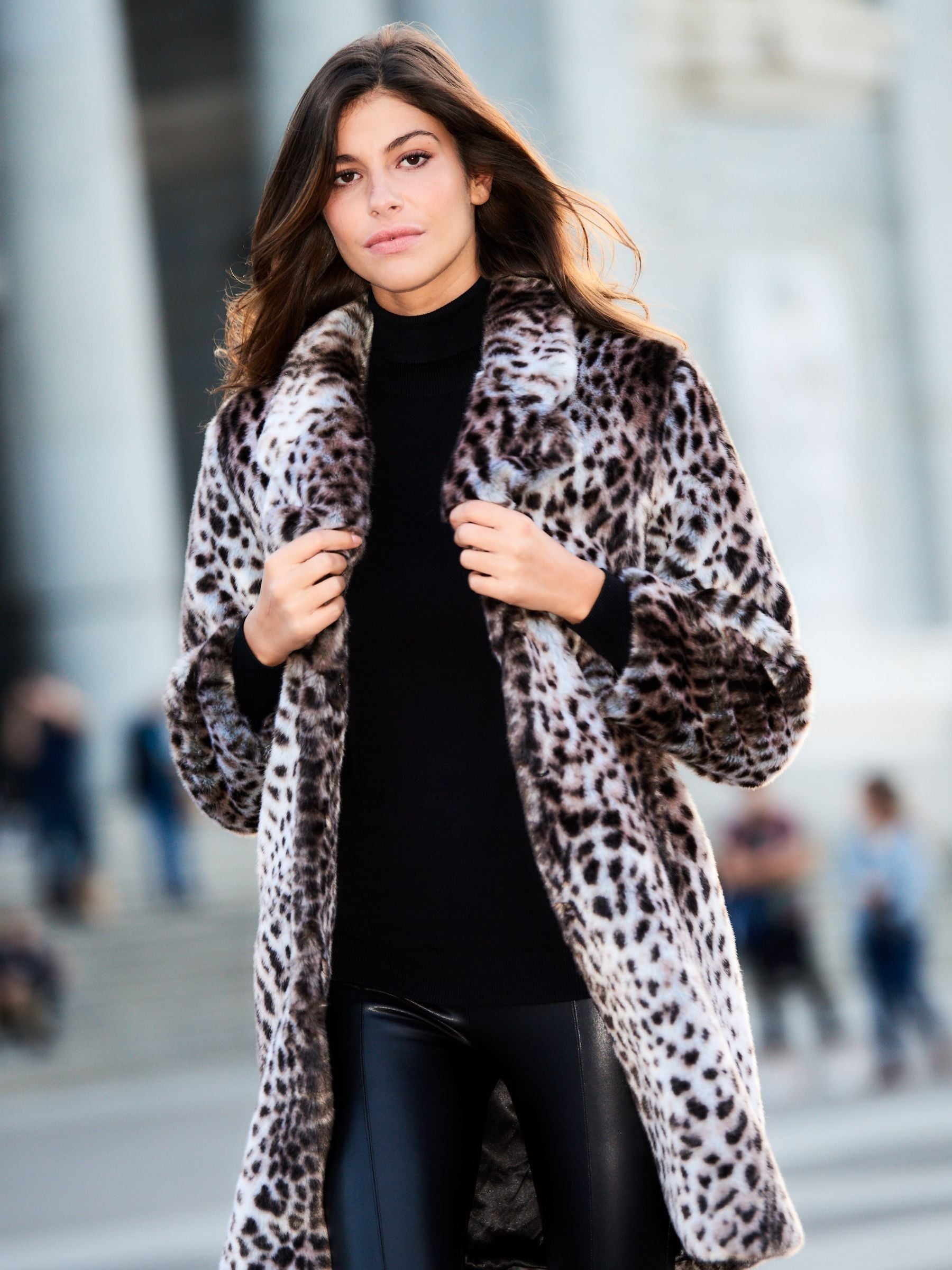 Buy Sosandar Brown Cheetah Print Faux Fur Coat from Next USA