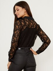 Sosandar Black Luxe Lace Shirt - Image 4 of 4