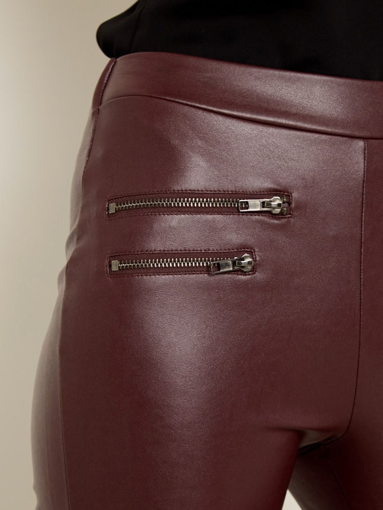 Sosandar Red/Blue Tall Leather Look Premium Leggings - Image 4 of 4 Sosandar Red/Blue Tall Leather Look Premium Leggings - Image 4 of 4