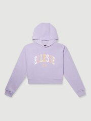 Ellesse Purple Buccio Crop Hoodie - Image 1 of 4