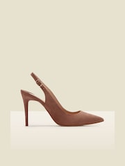 Sosandar Brown Suede Slingback Court Shoes - Image 4 of 5