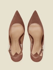 Sosandar Brown Suede Slingback Court Shoes - Image 5 of 5