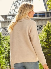 Sosandar Cream Roll Neck Knitted Jumper - Image 2 of 5