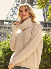 Sosandar Cream Roll Neck Knitted Jumper - Image 3 of 5