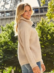 Sosandar Cream Roll Neck Knitted Jumper - Image 4 of 5