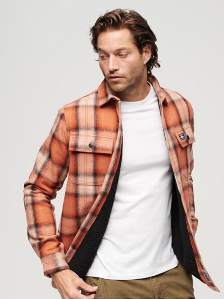 Оранжевый - Рубашка Superdry шерсти Miller - Изображение 1 из 6 Оранжевый - Рубашка Superdry шерсти Miller - Изображение 1 из 6