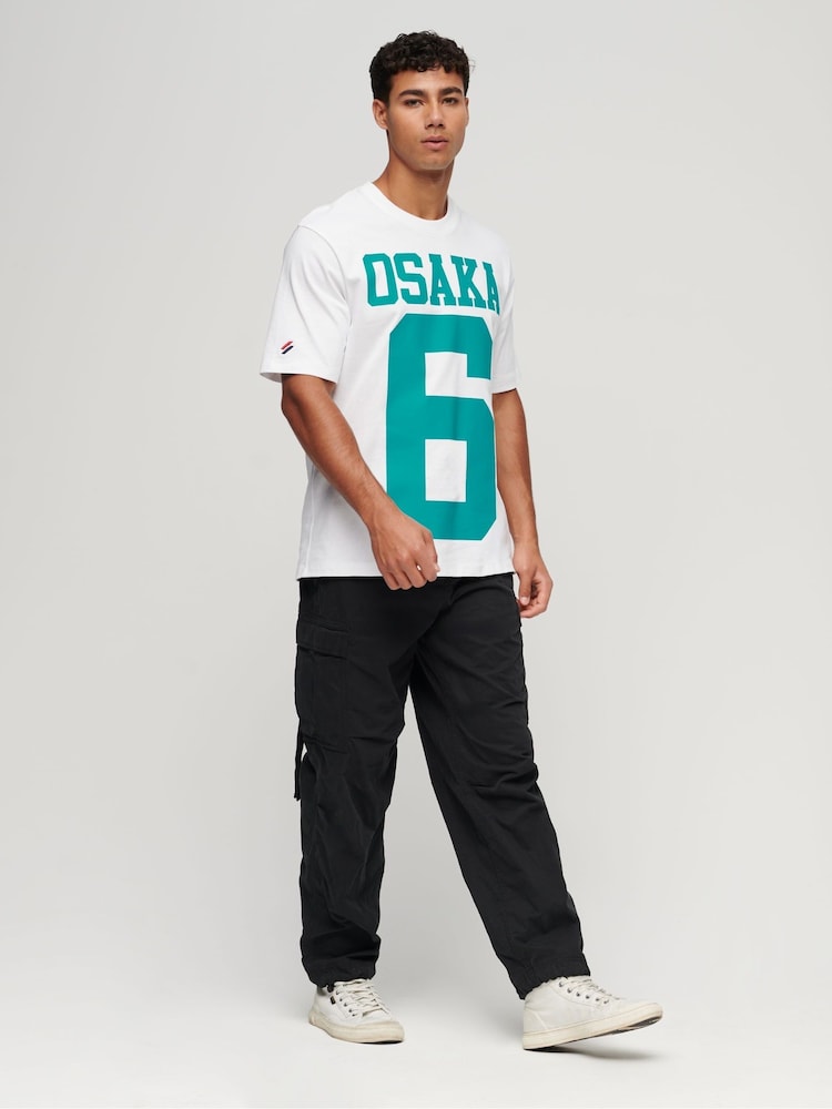 Superdry White 100% Cotton Osaka Logo Loose T-Shirt - Image 2 of 3