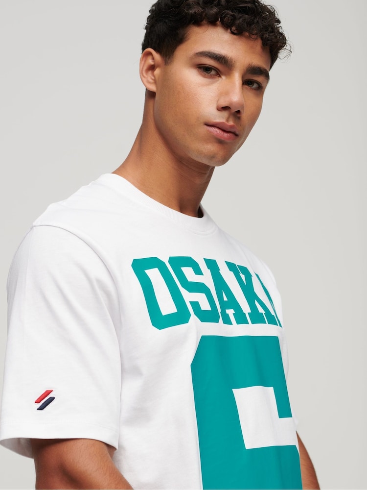 Superdry White 100% Cotton Osaka Logo Loose T-Shirt - Image 3 of 3 Superdry White 100% Cotton Osaka Logo Loose T-Shirt - Image 3 of 3