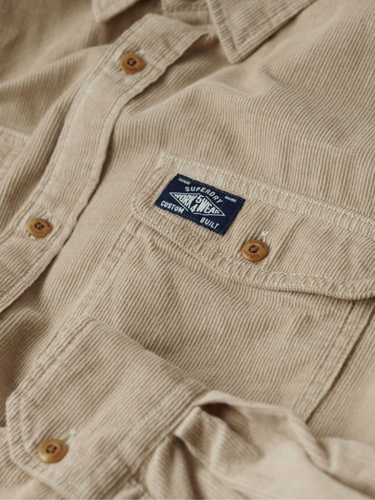 Superdry Nude Trailsman Cord Shirt - Image 5 of 5