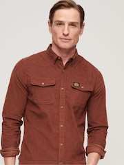 Castanho - Camisas Superdry Trailsman Corduroy 100% algodão - Imagem 8 de 11