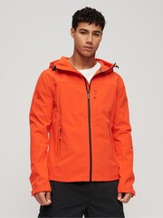 Superdry Orange Fleece Lined Softshell Hooded Jacket - Image 1 of 6