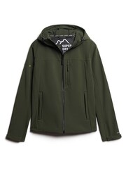 Superdry Green Fleece Lined Softshell Hooded Jacket - Image 4 of 6