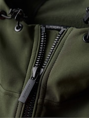 Superdry Green Fleece Lined Softshell Hooded Jacket - Image 5 of 6