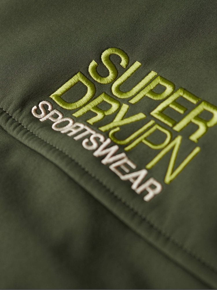 Superdry Green Fleece Lined Softshell Hooded Jacket - Image 6 of 6 Superdry Green Fleece Lined Softshell Hooded Jacket - Image 6 of 6