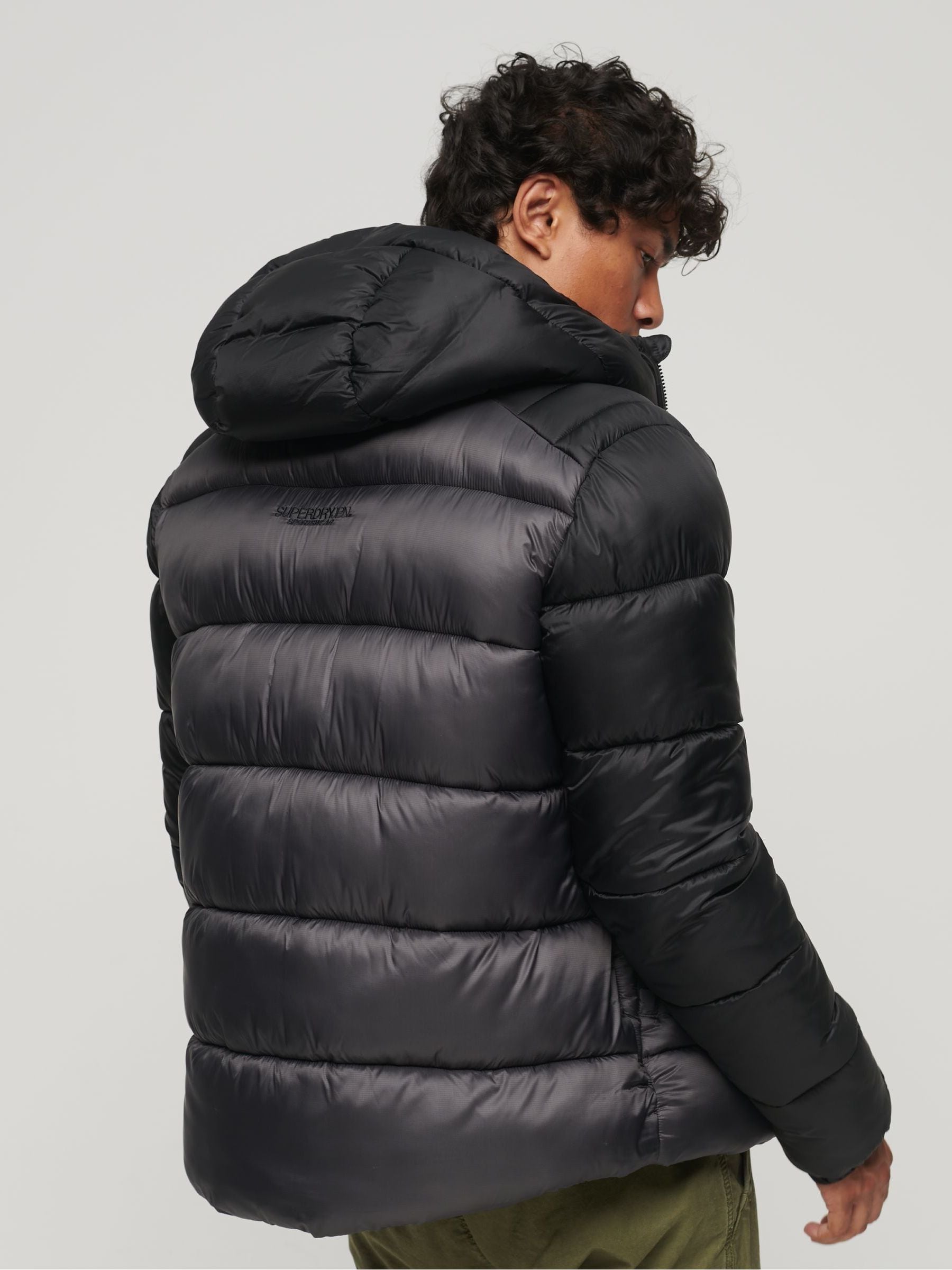 Superdry black puffer coat sale