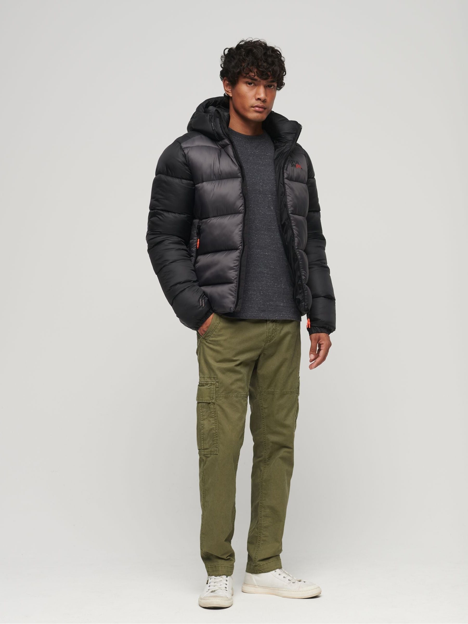 Buy Superdry Black Hooded Colour Block Sports Puffer Coat Jacket from Next Oman