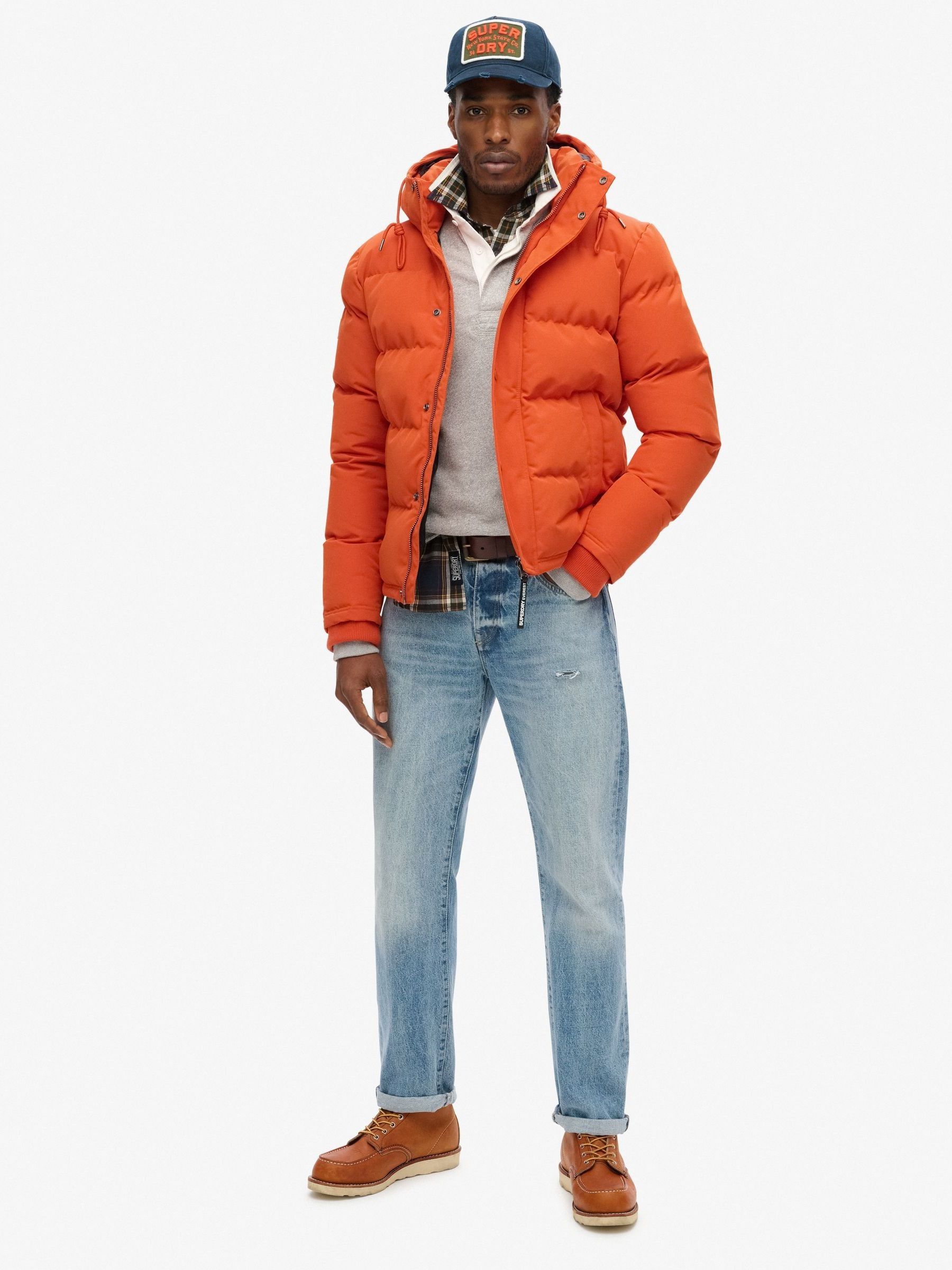 Buy Superdry Orange Everest Short Hooded Puffer Jacket from Next USA
