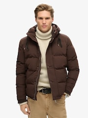 Superdry Dark Brown Everest Hooded Puffer Jacket - Image 2 of 5