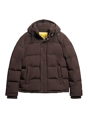 Superdry Dark Brown Everest Hooded Puffer Jacket - Image 3 of 5