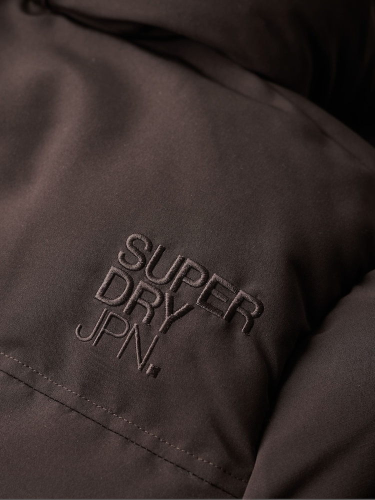 Superdry Dark Brown Everest Hooded Puffer Jacket - Image 4 of 5