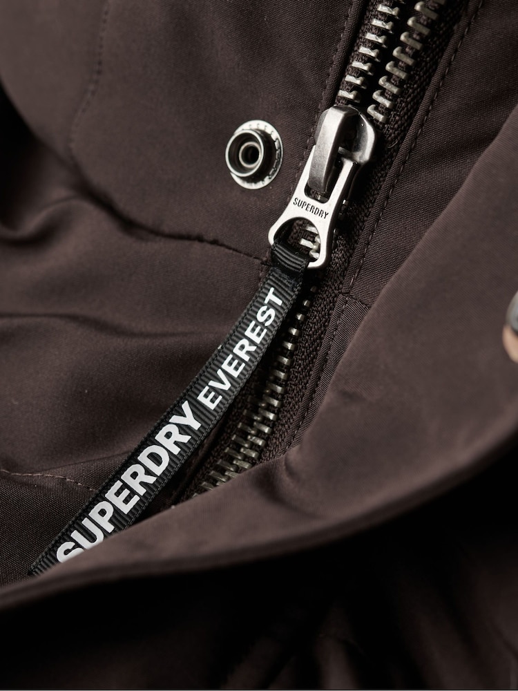 Superdry Dark Brown Everest Hooded Puffer Jacket - Image 5 of 5