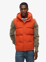 Superdry Orange Everest Hooded Puffer Gilet - Image 1 of 7