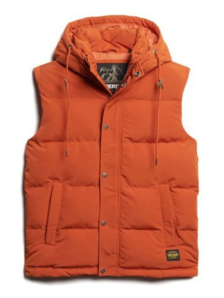 Superdry Orange Everest Hooded Puffer Gilet - Image 5 of 7
