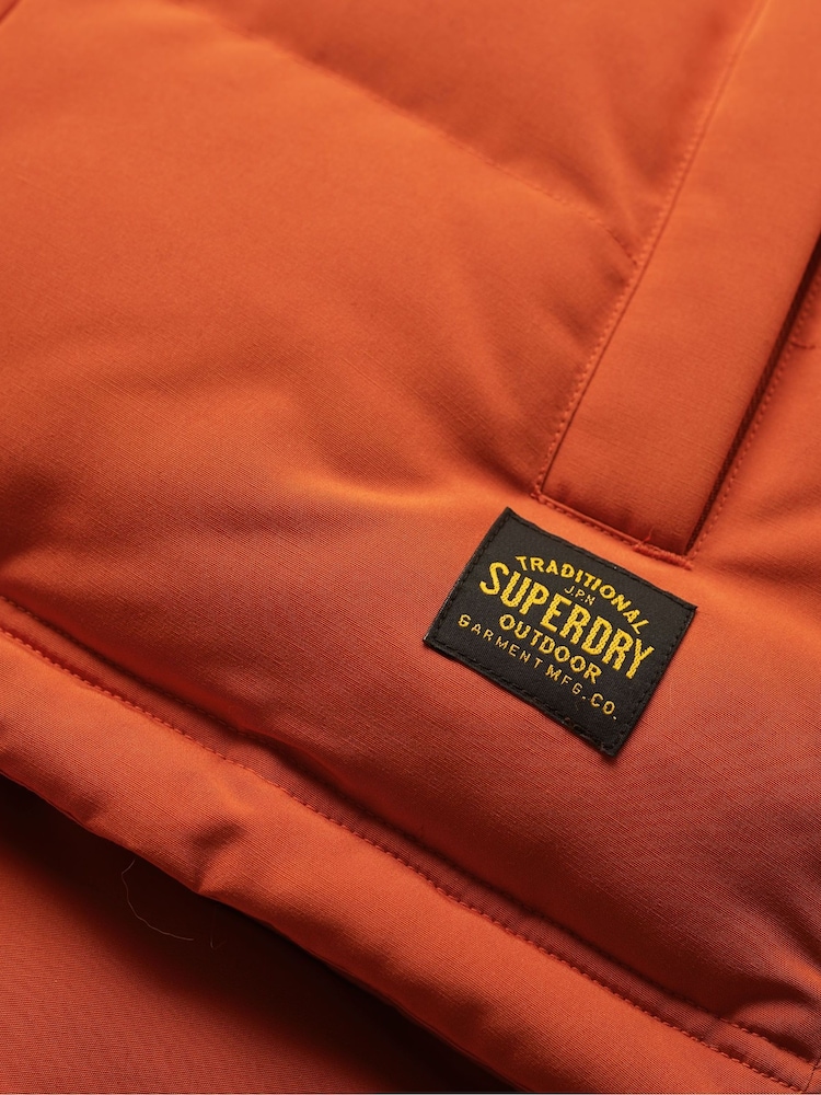 Superdry Orange Everest Hooded Puffer Gilet - Image 7 of 7