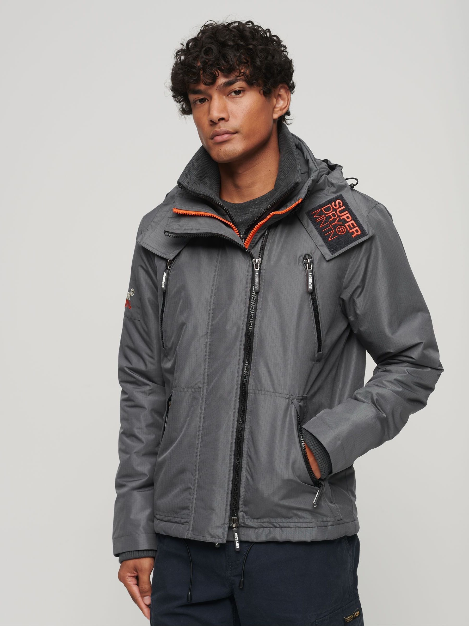 Superdry grey parka discount
