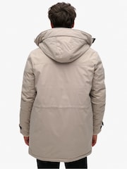 Superdry Grey City Hooded Padded Parka Coat Jacket - Image 2 of 7