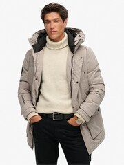 Superdry Grey City Hooded Padded Parka Coat Jacket - Image 3 of 7