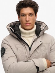 Superdry Grey City Hooded Padded Parka Coat Jacket - Image 4 of 7
