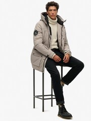 Superdry Grey City Hooded Padded Parka Coat Jacket - Image 5 of 7