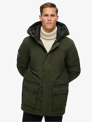 Superdry Green City Hooded Padded Parka Coat Jacket - Image 1 of 6